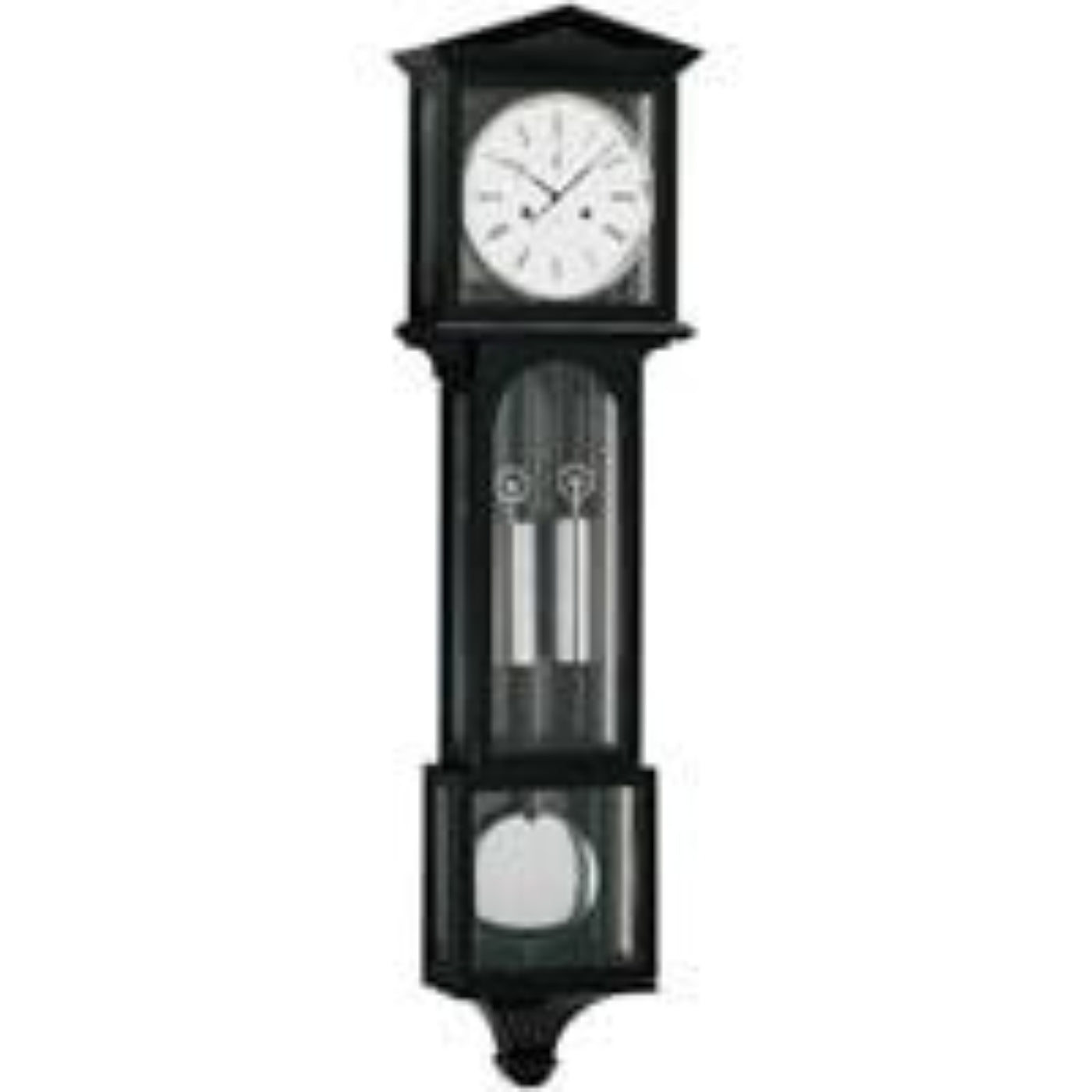 Kieninger Clocks v LATERNDL  Weight Regulator Wall Clock with Gong Strike in Black and Chrome - WR 2520-96-02