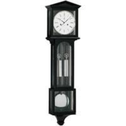 Kieninger Clocks v LATERNDL  Weight Regulator Wall Clock with Gong Strike in Black and Chrome - WR 2520-96-02