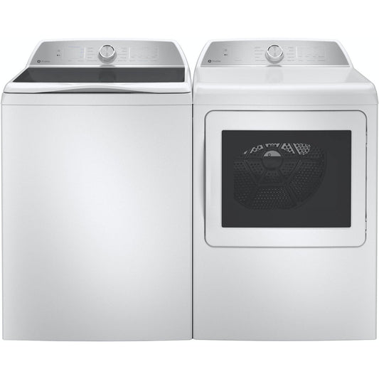 GE Appliances Profile 28 Inch Top Load Smart Washer & GE Profile 27 Inch Gas Dryer - PTW600BSRWS