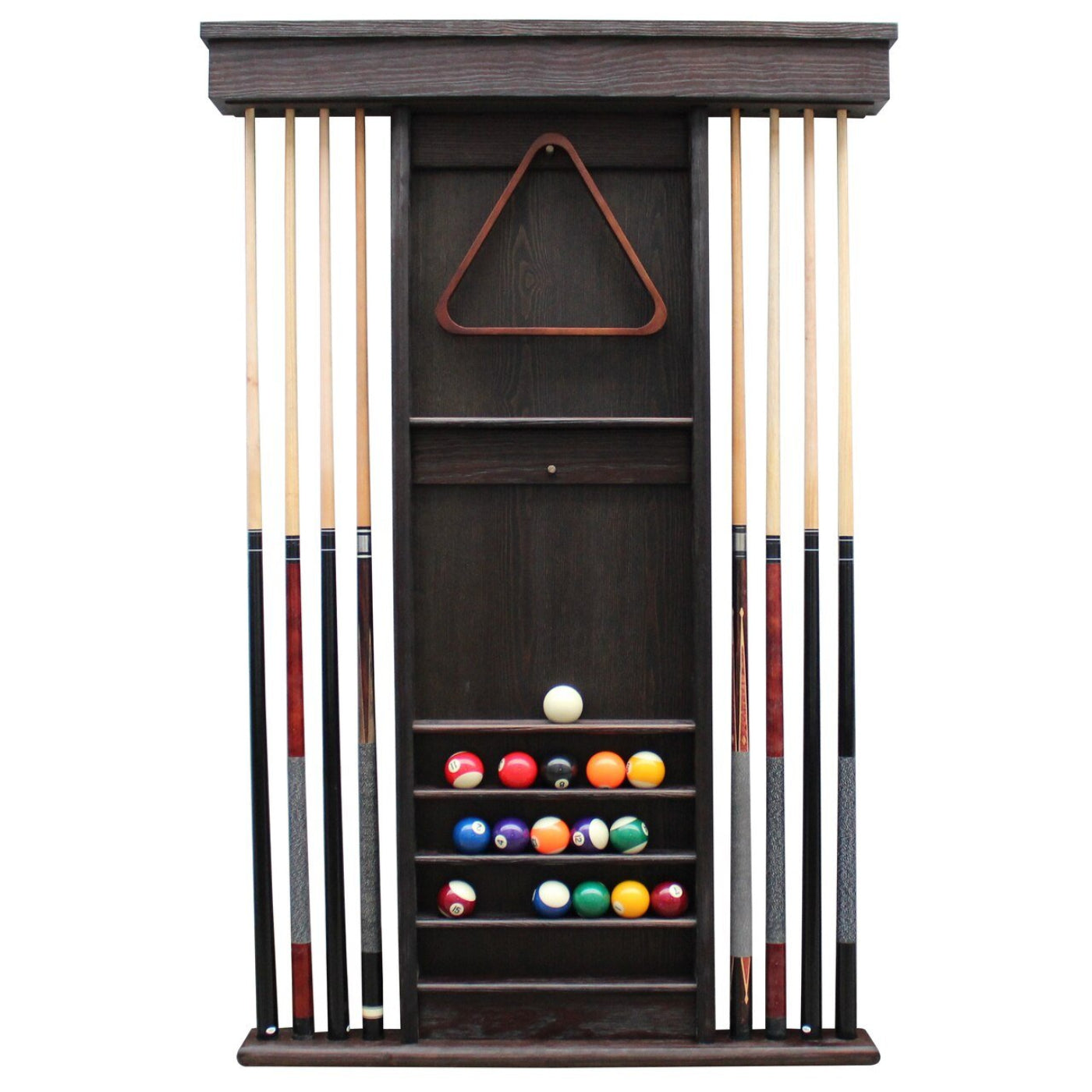 Playcraft Premium Hardwood Billiard Wall Rack - ACWR8AWGY
