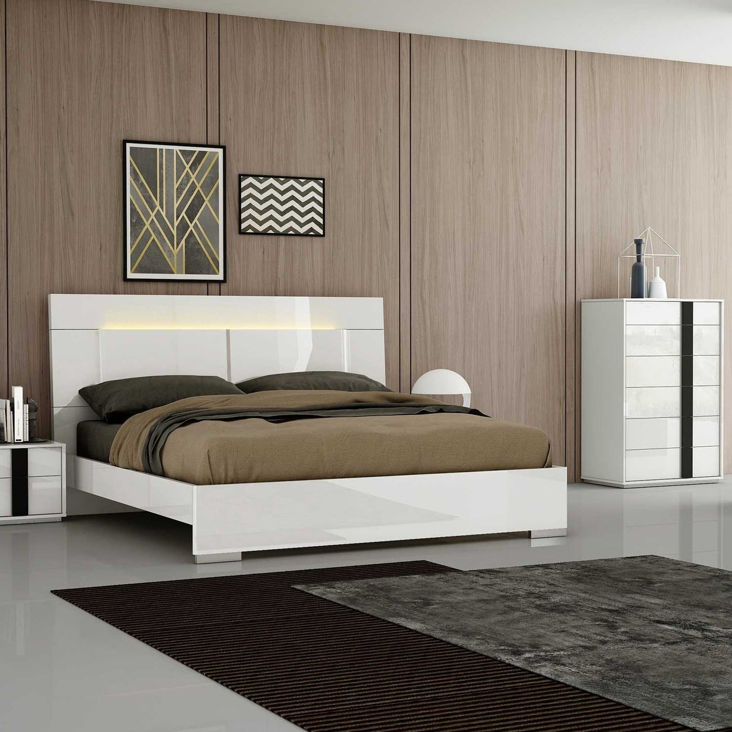 Whiteline Mod - Kimberly Queen Bed - BQ1617
