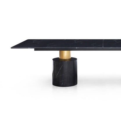 Whiteline Modern Living Geneva Extra Large Dining Table Cylinder -DT1640XL-GLD