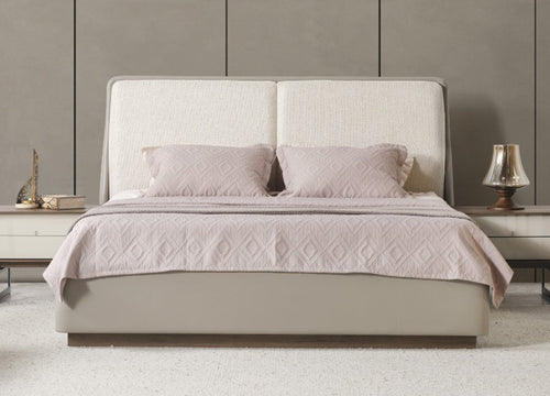 Whiteline Modern Living Romina Queen Bed in Light Grey Color - BQ2020P-LGRY