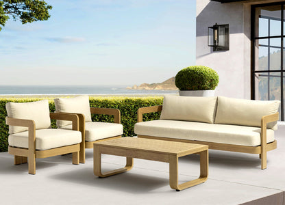 Whiteline Modern Living Sally 4 Piece Outdoor Lounge Set in Beige Color - COL2005-BEI