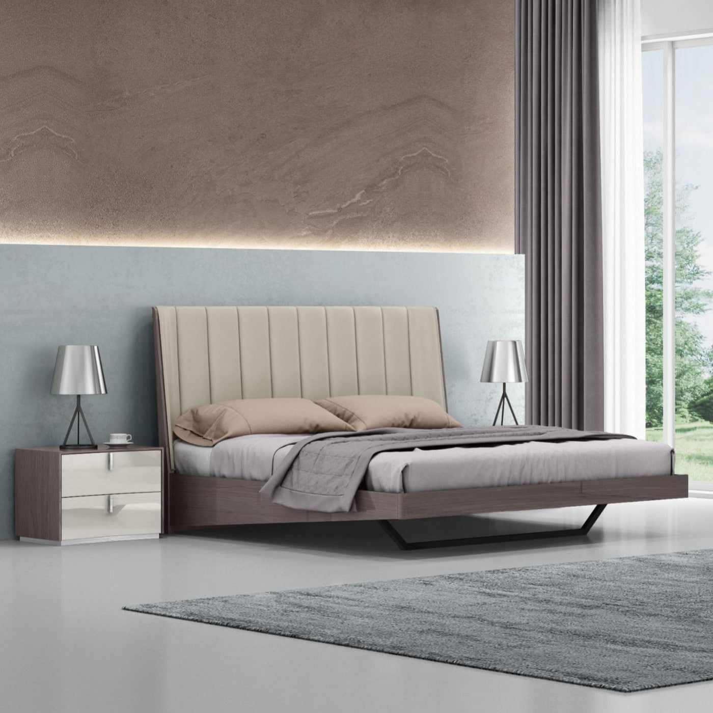Whiteline Mods -  Berlin Bed King - BK1754-CNUT/LGRY
