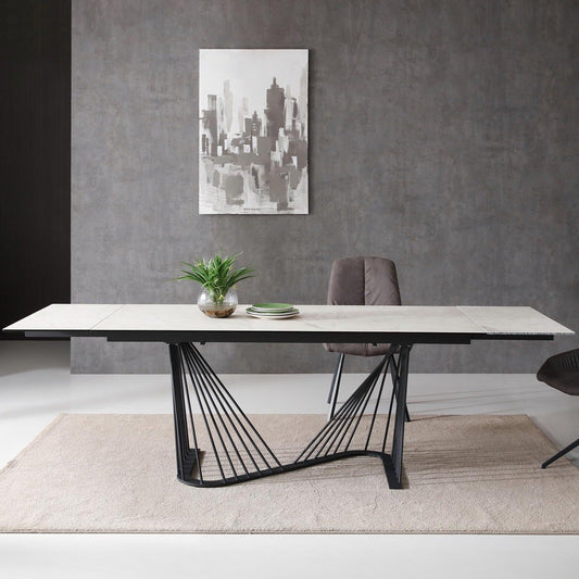 Whiteline Mods -  Roma Extendable Dining Table  - DT1633E-WHT