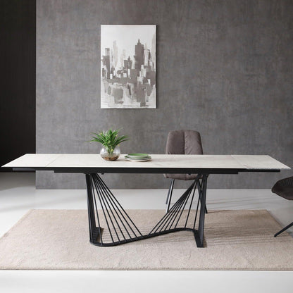 Whiteline Mods -  Roma Extendable Dining Table  - DT1633E-WHT