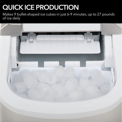 Whynter IMC-270MS Compact Portable Ice Maker 27 lb capacity – Metallic Silver