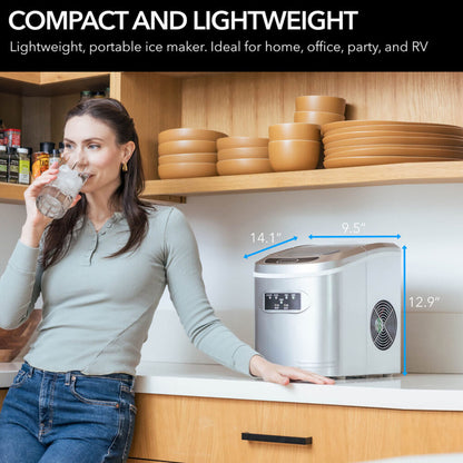 Whynter IMC-270MS Compact Portable Ice Maker 27 lb capacity – Metallic Silver
