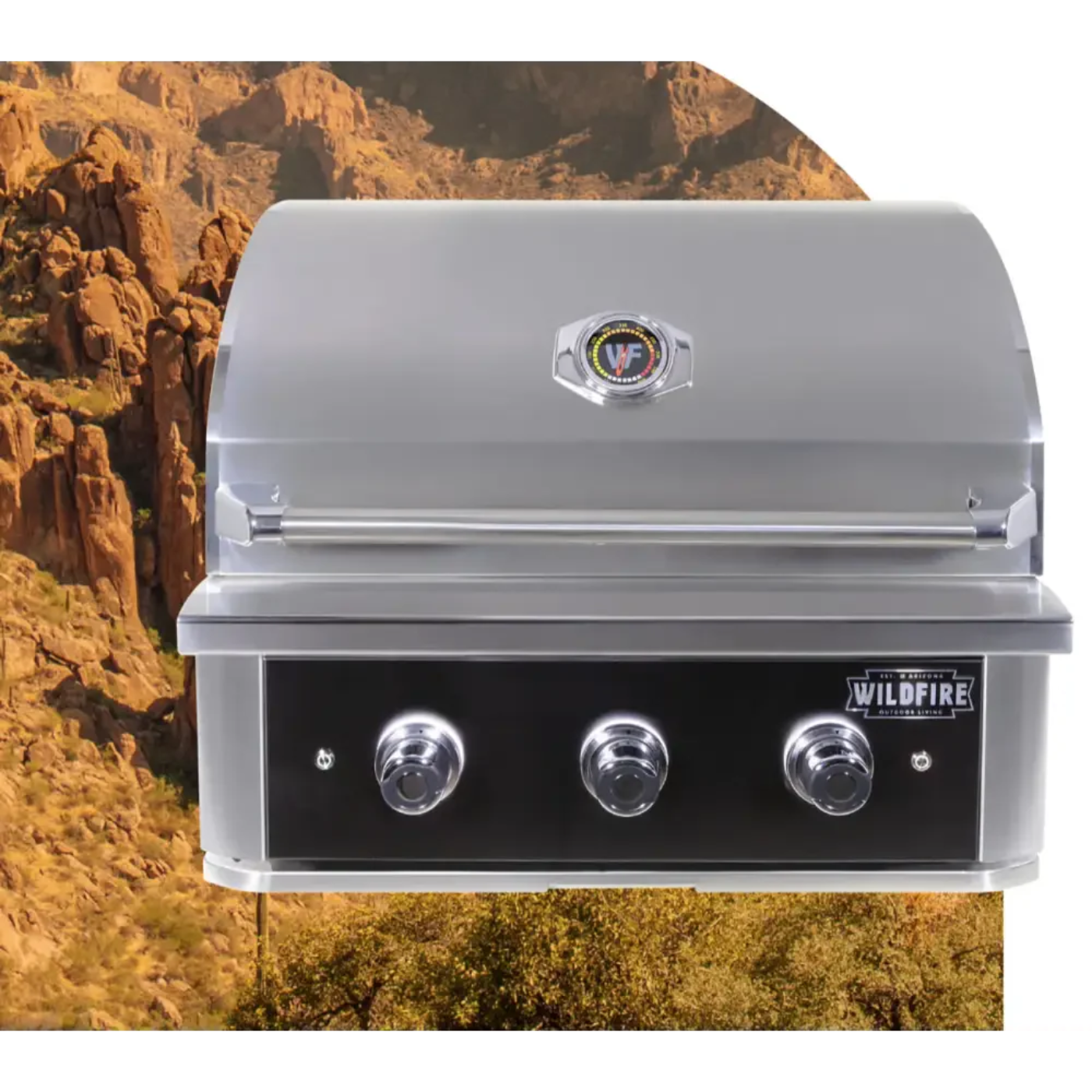 Wildfire 30 Inch Ranch Pro Stainless Steel Built-In Gas Grill - WF-PRO30G-RH-LP