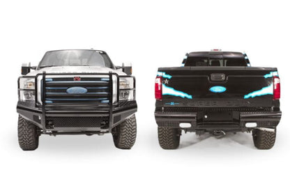 2004 Ford F250 Super Duty Workhorse Kit - Fab Fours Black Steel Front + Rear Bumpers
