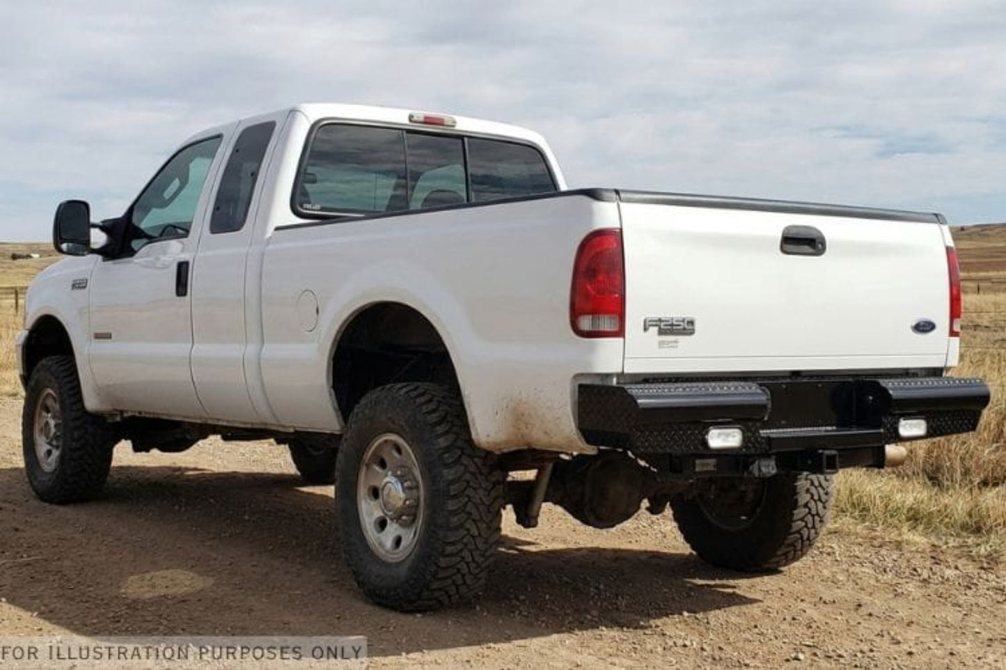 2004 Ford F250 Super Duty Workhorse Kit - Fab Fours Black Steel Front + Rear Bumpers