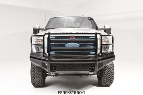 2004 Ford F250 Super Duty Workhorse Kit - Fab Fours Black Steel Front + Rear Bumpers
