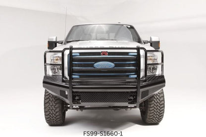 2004 Ford F250 Super Duty Workhorse Kit - Fab Fours Black Steel Front + Rear Bumpers