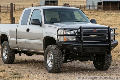 2007 Chevy Silverado 2500 Workhorse Kit - Fab Fours Black Steel Front + Rear Bumpers