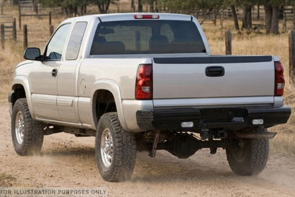2007 Chevy Silverado 2500 Workhorse Kit - Fab Fours Black Steel Front + Rear Bumpers