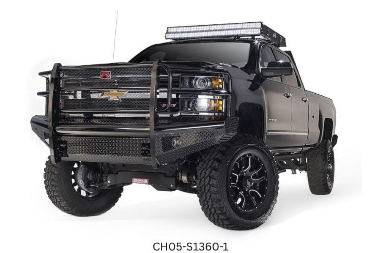 2007 Chevy Silverado 2500 Workhorse Kit - Fab Fours Black Steel Front + Rear Bumpers