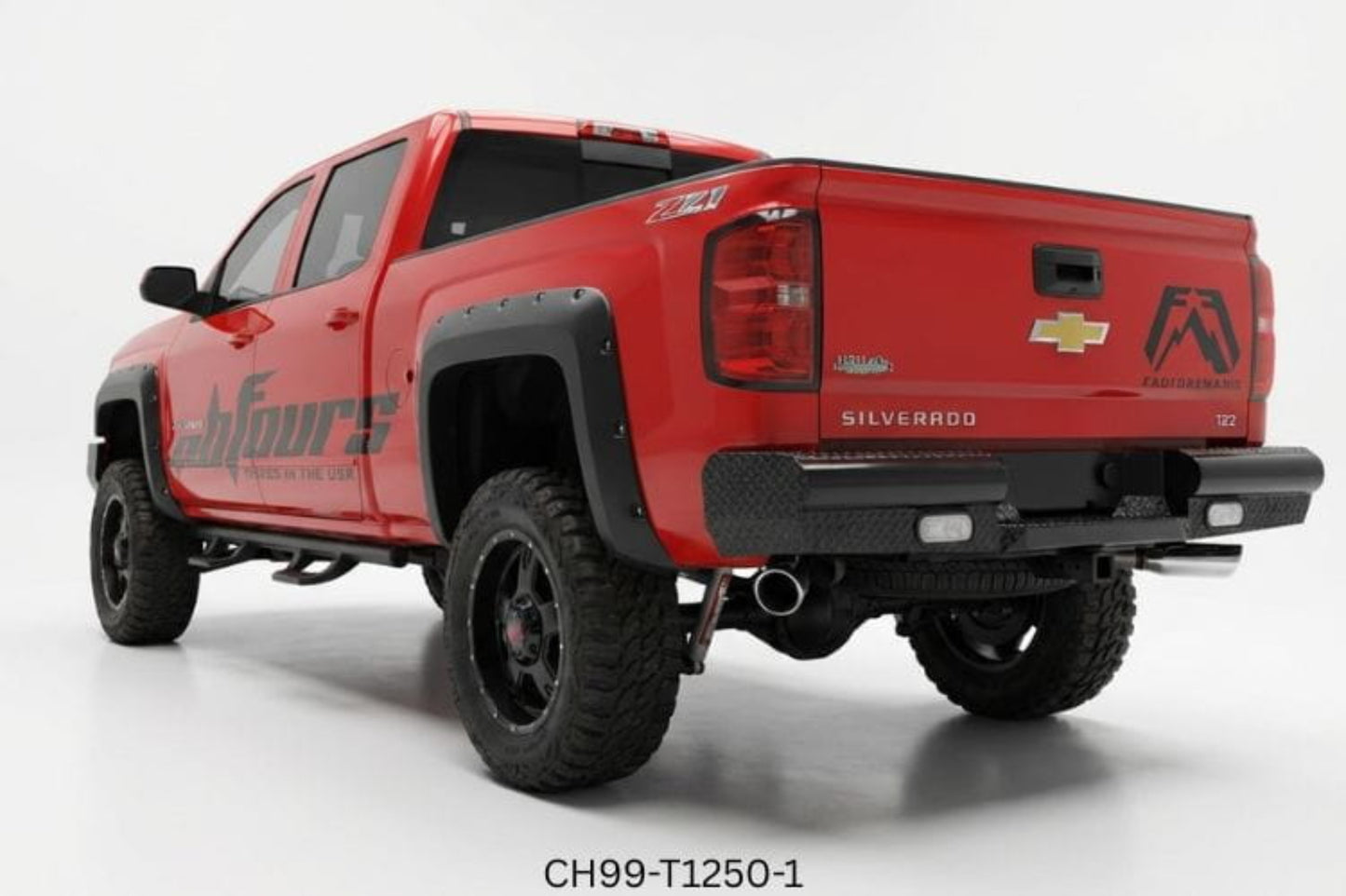 2007 Chevy Silverado 2500 Workhorse Kit - Fab Fours Black Steel Front + Rear Bumpers