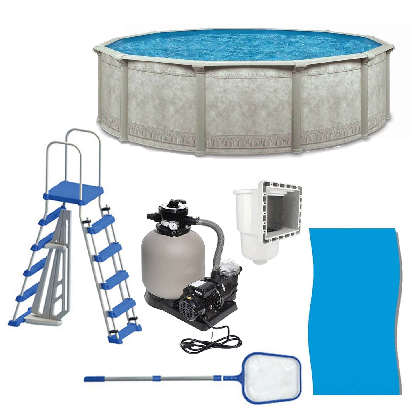 Aquarian Venetian 21' x 52" Above Ground Pool Kit with Liner, Skimmer, & Ladder - 99659