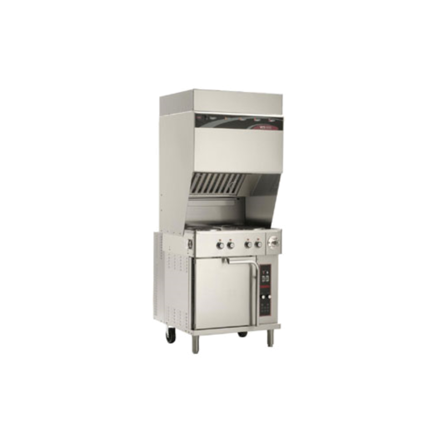 Globe Wells WVO-4HF Electric Ventless Cooktop with 4 French Plates & Convection Oven -  WLWVO4HF