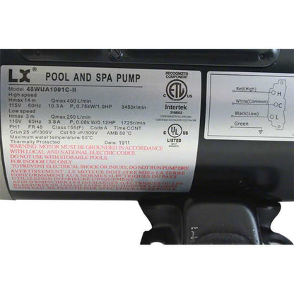 MASTER SPAS Pump, 10.8 Amp 2 Spd 120v