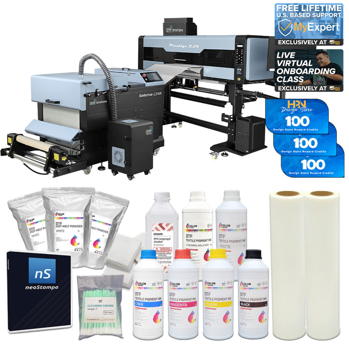 DTF Station Prestige XL4 24" DTF Printer L24R Bundle - BNDL-PRXL4-L24R-PL2-QG-LG