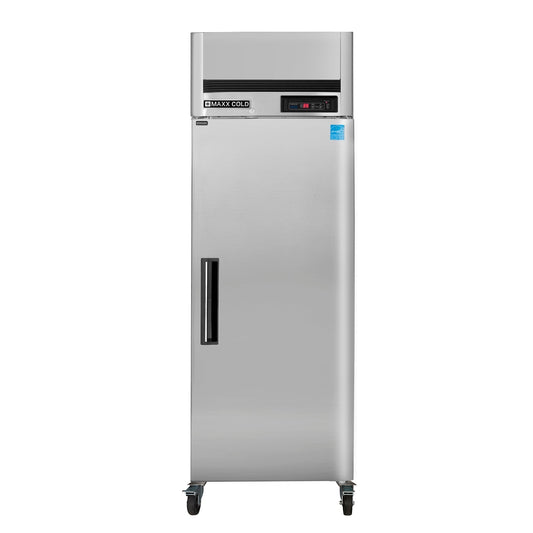 Maxx Cold Single Door Reach-In Refrigerator Top Mount, 27", 23 cu. ft. Storage Capacity, Energy Star Rated, in Stainless Steel - MCRT-23FDHC