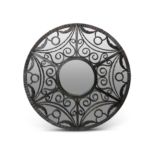 Park Hill Collection Scroll Framed Mirror in Natural Iron - Elegant Home Decor Piece for Stylish Reflections and Charm -EWI26051