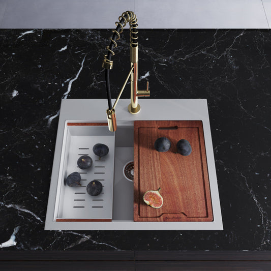 Swiss Madison  Ravi Single Basin 25 x 22 Topmount Kitchen Workstation Sink - SM-KT769