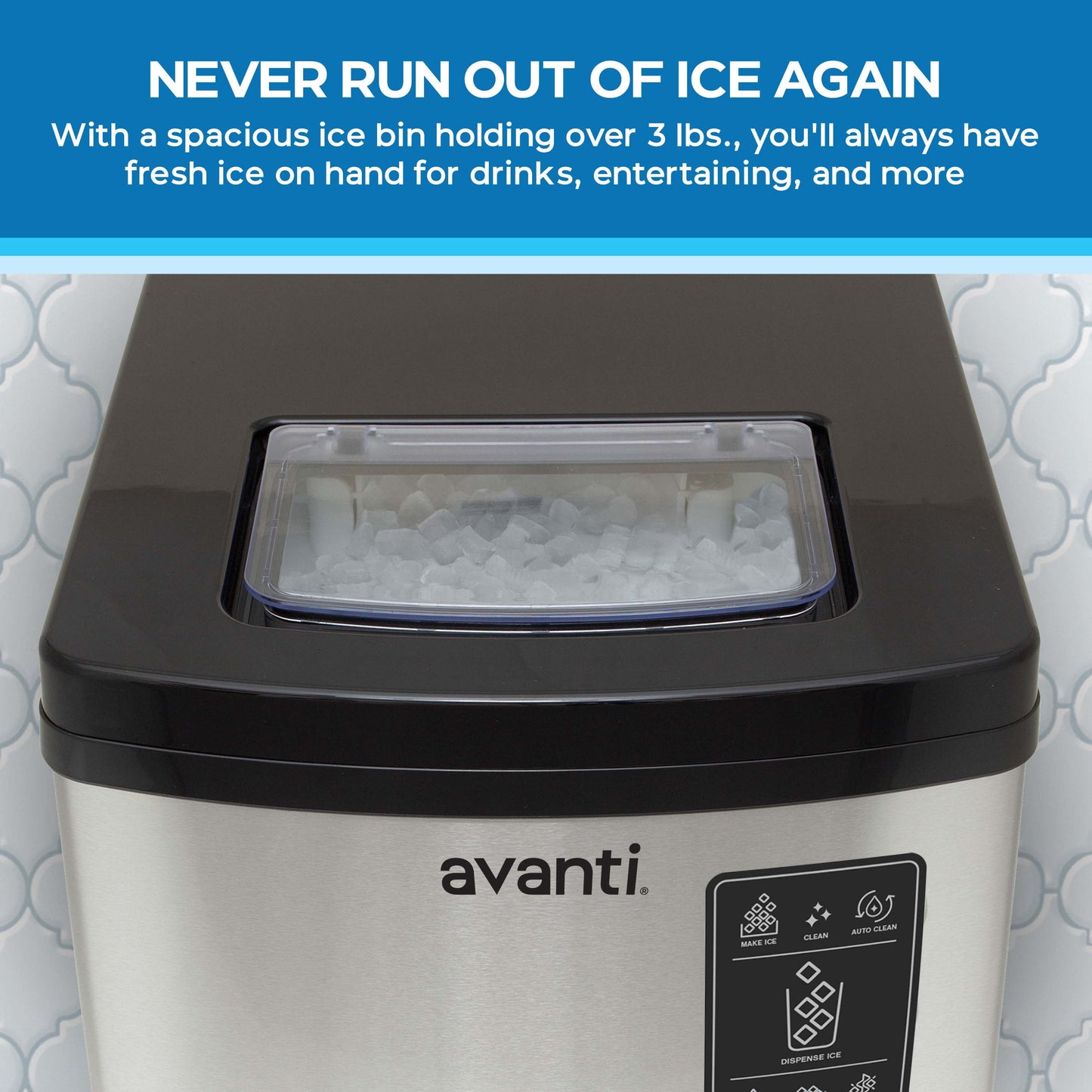 Avanti Digital Nugget Ice Maker with Dispenser - NIMDTS3326S-IS