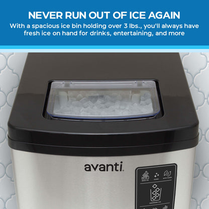 Avanti Digital Nugget Ice Maker with Dispenser - NIMDTS3326S-IS