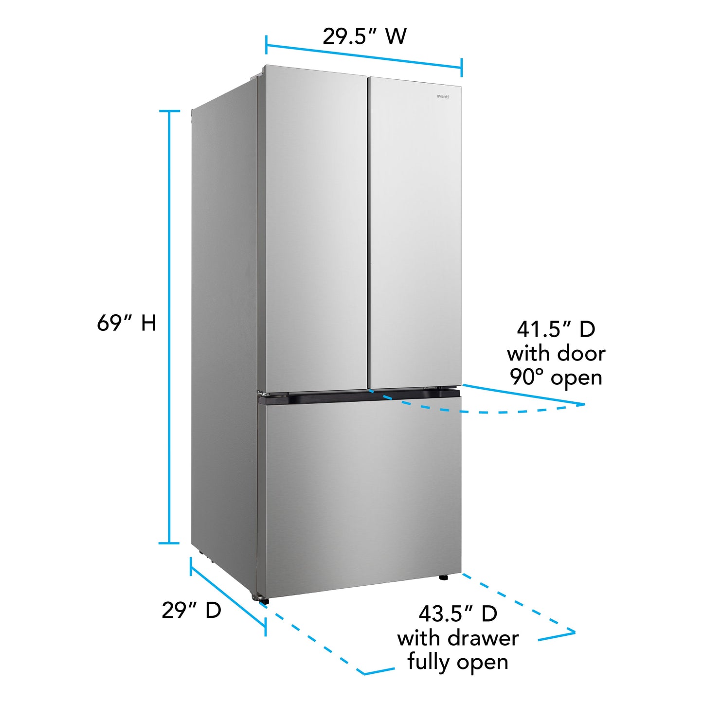Avanti Frost Free French Door Refrigerator, 17.5 cu. ft. - FFFDS175L3S