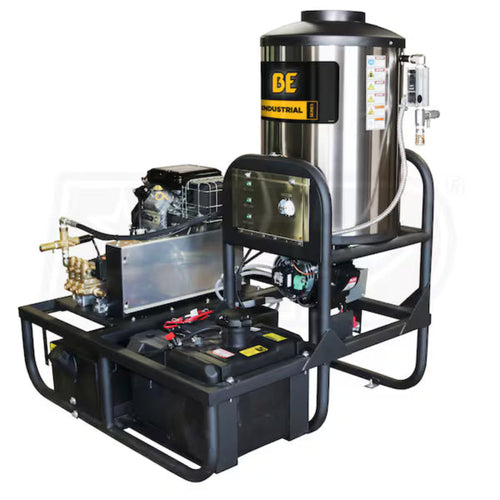BE Power Equipment Zinger Professional 3500 PSI (Gas - Hot Water) Skid Belt-Drive Pressure Washer w/ Comet Pump & Vanguard Engine - Z5535CPBDV