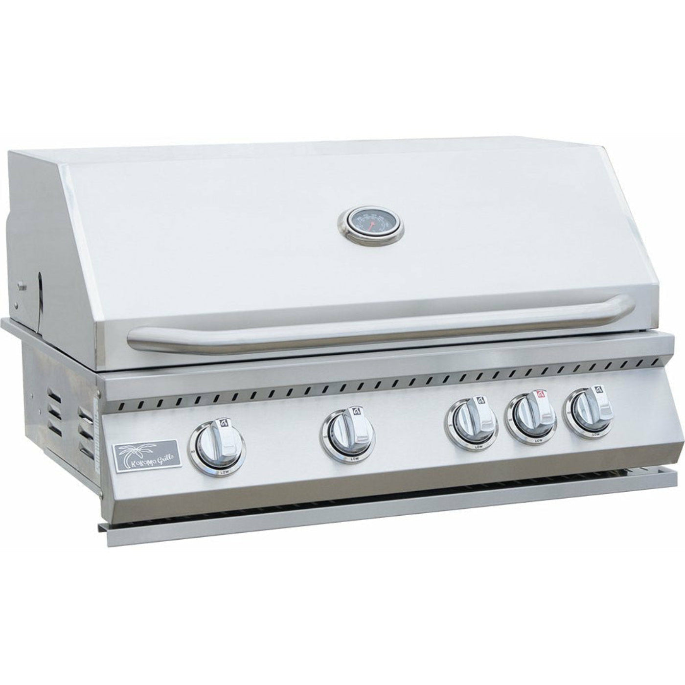KoKoMo Aruba BBQ Island with Built In BBQ Grill Side Burner and Refrigerator - ARUBA