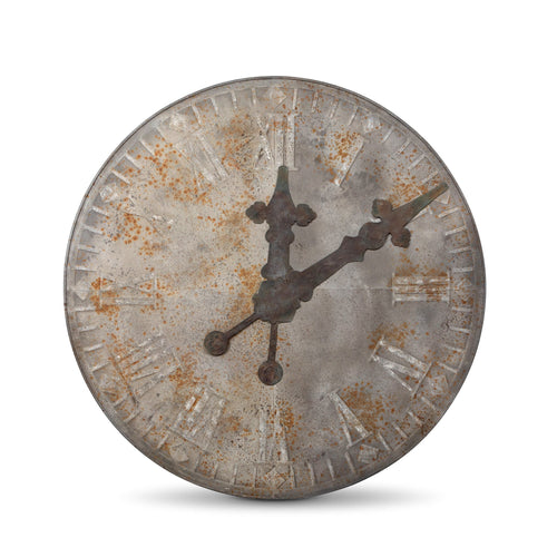 Park Hill Collection State Capitol Clock Face Relic - Stunning Distressed Rust Iron Wall Art for Unique Home Decor - EWR80952