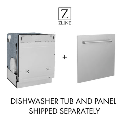 ZLINE Autograph Edition 4-Piece Appliance Package - 48-Inch Dual Fuel Range, Refrigerator with Water Dispenser, Wall Mounted Range Hood, & 24-Inch Tall Tub Dishwasher in Stainless Steel with Champagne Bronze Trim (4AKPR-RARHDWM48-CB)