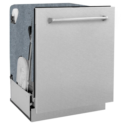 ZLINE 24-Inch Monument Series 3rd Rack Top Touch Control Dishwasher in Satin Stainless Steel with Stainless Steel Tub, 45dBa (DWMT-SN-24)