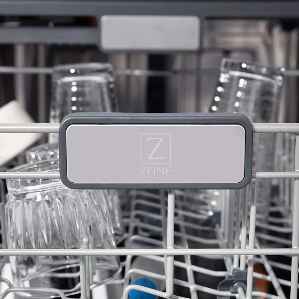 ZLINE 24-Inch Monument Series 3rd Rack Top Touch Control Dishwasher in Satin Stainless Steel with Stainless Steel Tub, 45dBa (DWMT-SN-24)