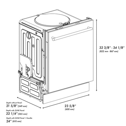 ZLINE 24-Inch Dishwasher in Oil-Rubbed Bronze with Modern Handle (DW-ORB-24)