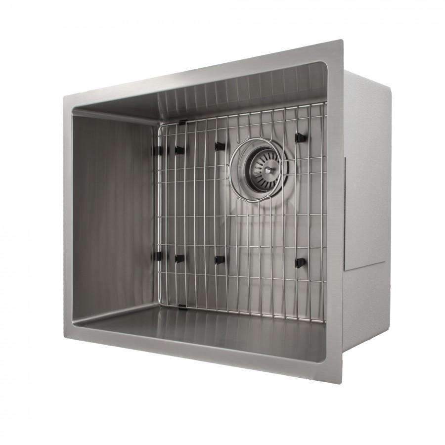 ZLINE 23-Inch Meribel Undermount Single Bowl Stainless Steel Kitchen Sink with Bottom Grid (SRS-23)
