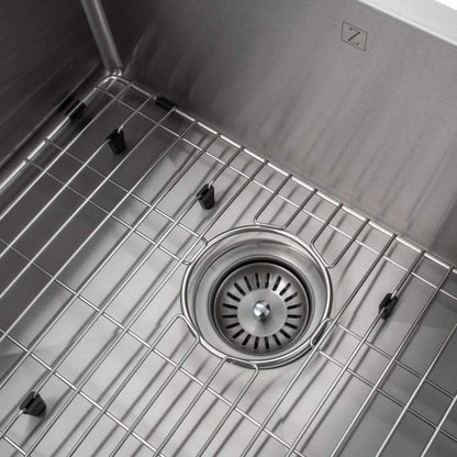 ZLINE 23-Inch Meribel Undermount Single Bowl Stainless Steel Kitchen Sink with Bottom Grid (SRS-23)