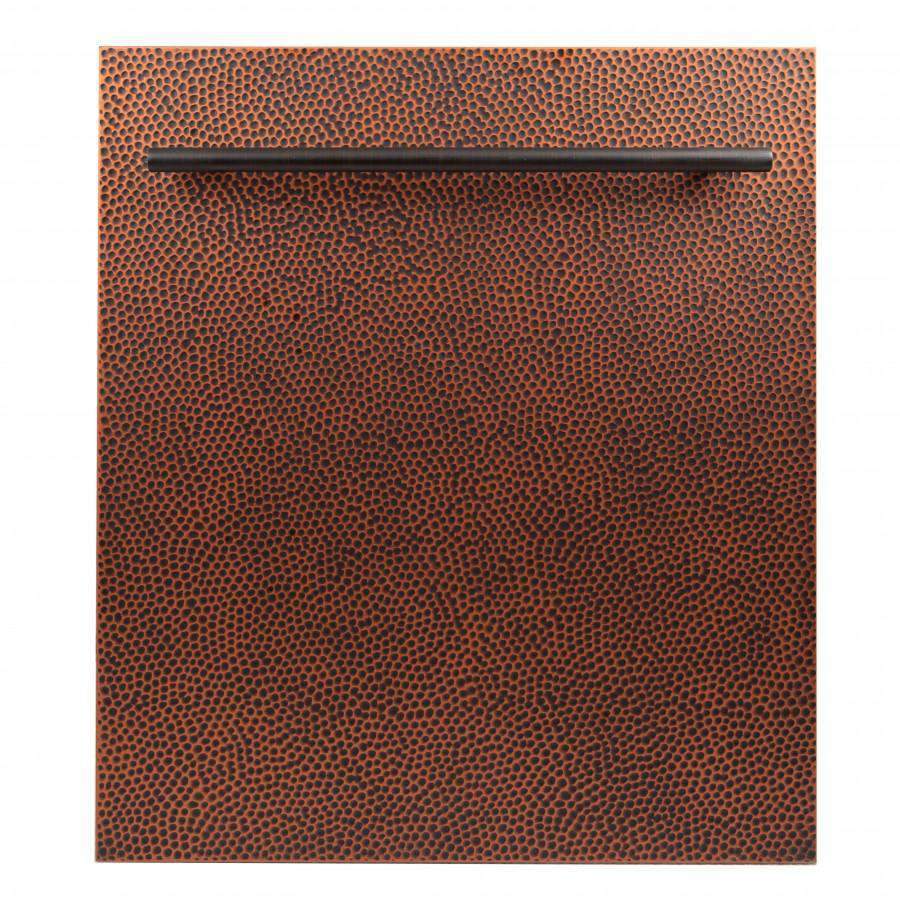 ZLINE 24-Inch Dishwasher in Hand-Hammered Copper Finish with Stainless Steel Tub and Modern Style Handle (DW-HH-24)