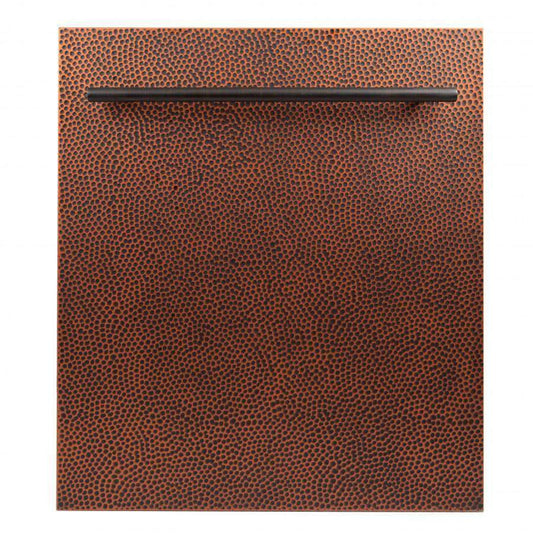 ZLINE 24-Inch Dishwasher in Hand-Hammered Copper Finish with Stainless Steel Tub and Modern Style Handle (DW-HH-24)