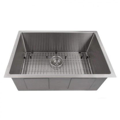 ZLINE 27-Inch Meribel Undermount Single Bowl Stainless Steel Kitchen Sink with Bottom Grid (SRS-27)
