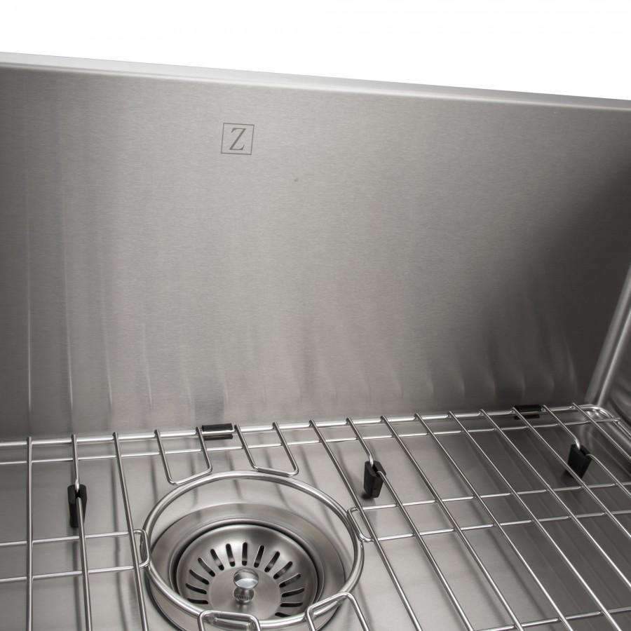 ZLINE 27-Inch Meribel Undermount Single Bowl Stainless Steel Kitchen Sink with Bottom Grid (SRS-27)