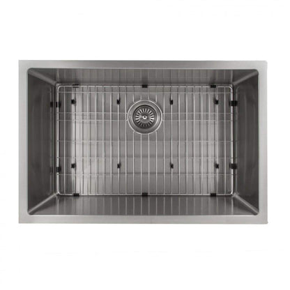 ZLINE 27-Inch Meribel Undermount Single Bowl Stainless Steel Kitchen Sink with Bottom Grid (SRS-27)