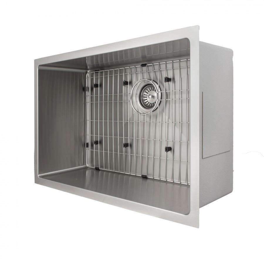 ZLINE 27-Inch Meribel Undermount Single Bowl Stainless Steel Kitchen Sink with Bottom Grid (SRS-27)