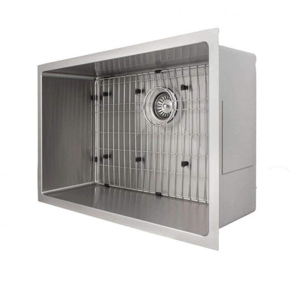 ZLINE 27-Inch Meribel Undermount Single Bowl Stainless Steel Kitchen Sink with Bottom Grid (SRS-27)
