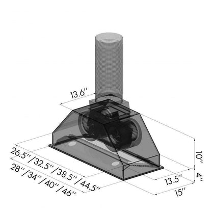 ZLINE 28-Inch Ducted Wall Mount Range Hood Insert in Stainless Steel (695-28)