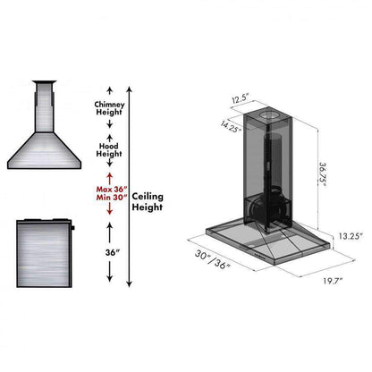 ZLINE 30-Inch Designer Series Wooden Island Range Hood with Crown Molding (KBiTT-30)